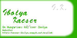 ibolya kacser business card